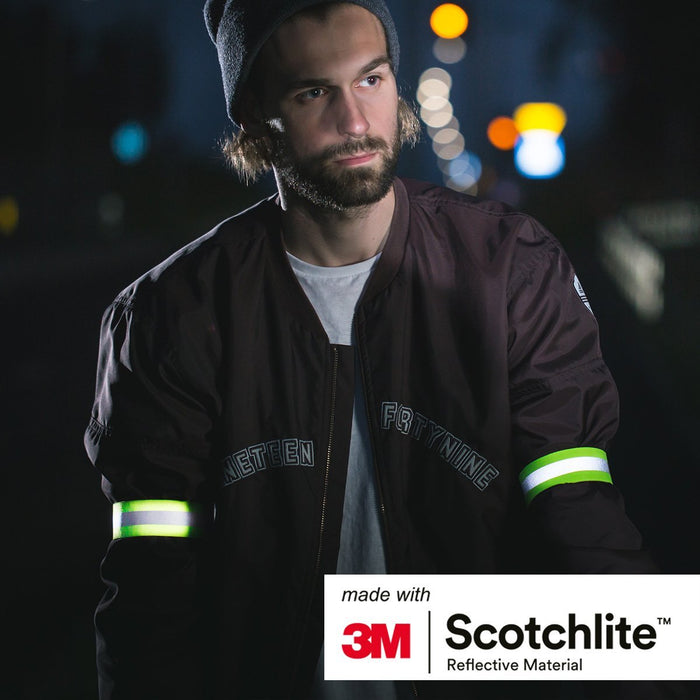 Salzmann 3M Scotchlite Reflective Elastic Arm Bands x2 Fluorescent Yellow