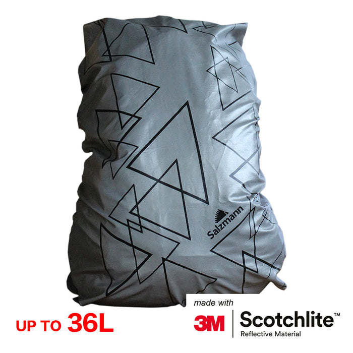 Salzmann 3M Scotchlite Reflective Waterproof Rucksack Cover (Silver Triangles)