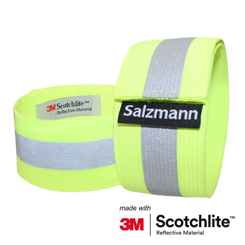 Salzmann 3M Scotchlite Reflective Elastic Arm Bands x2 Fluorescent Yellow
