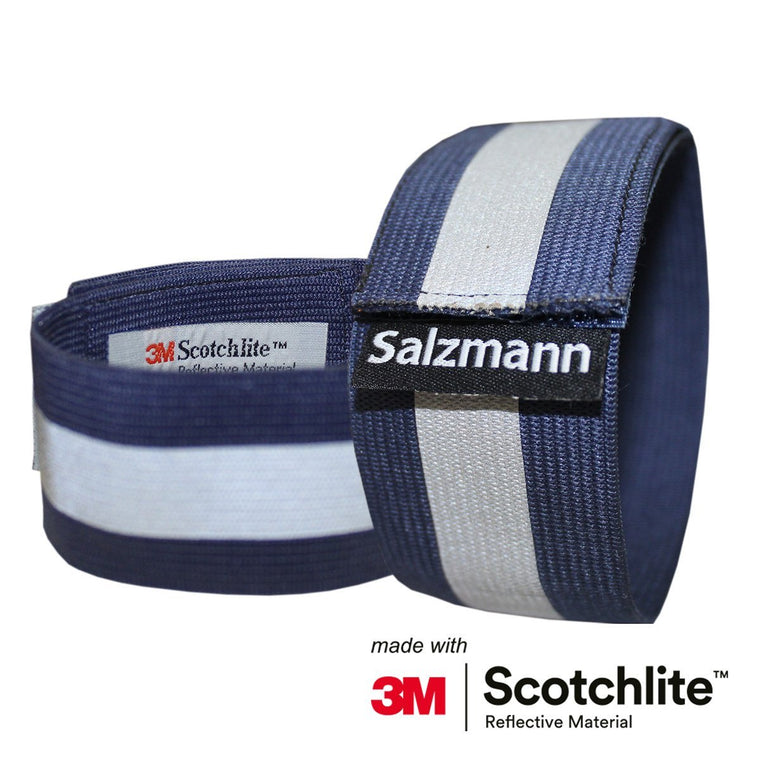 Salzmann 3M Scotchlite Reflective Elastic Arm Bands x2 Fluorescent Navy